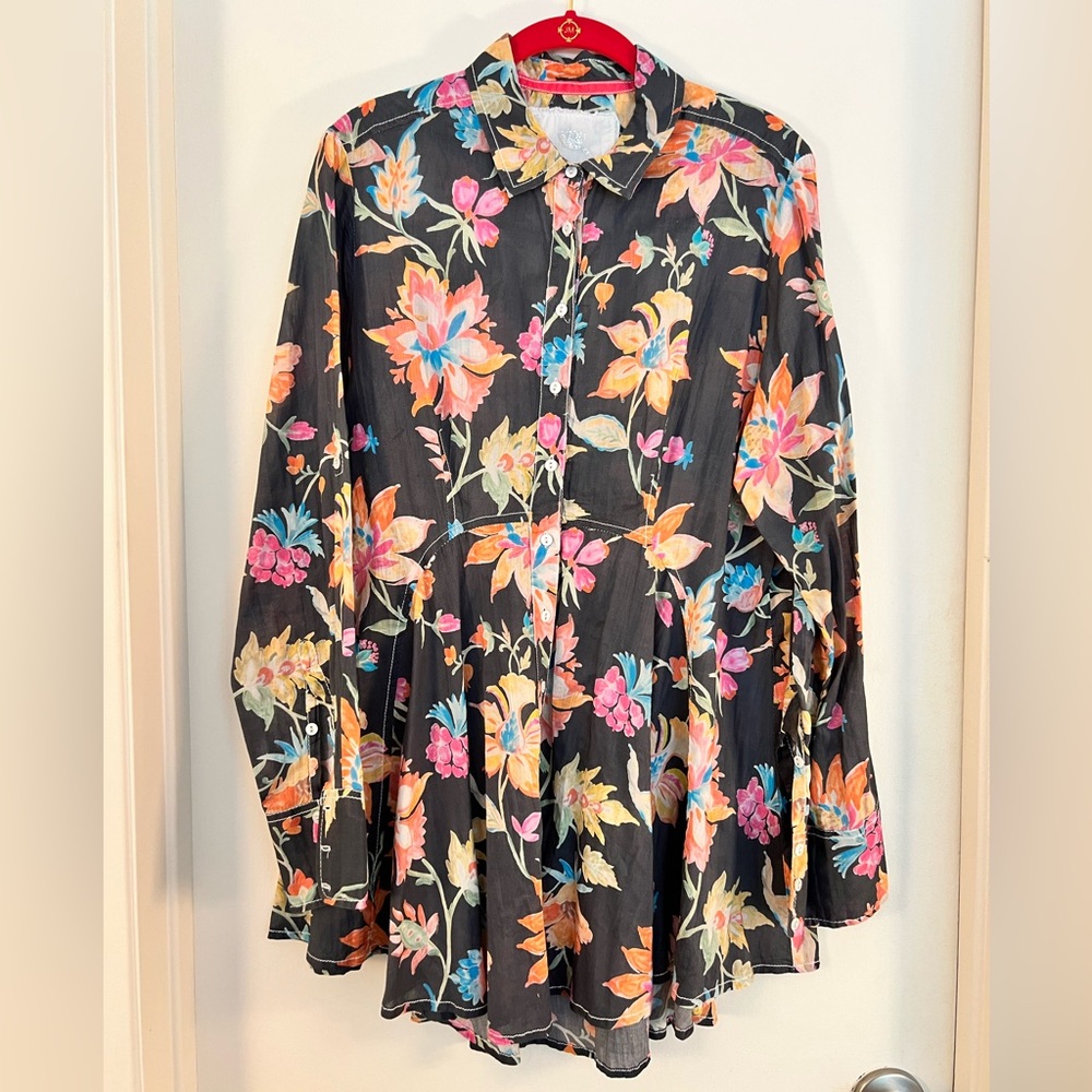 CINO Rio De Janeiro Washed Indigo Tunic, Size L